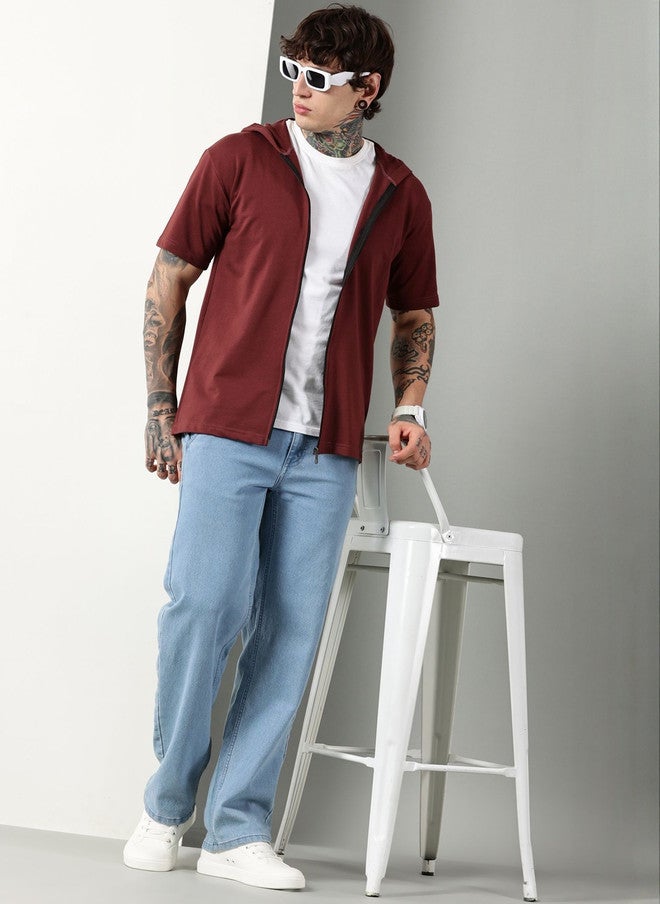 Own The Looks تي شيرت بقلنسوة للرجال من القطن الخالص، تملك المظهر - Image 5